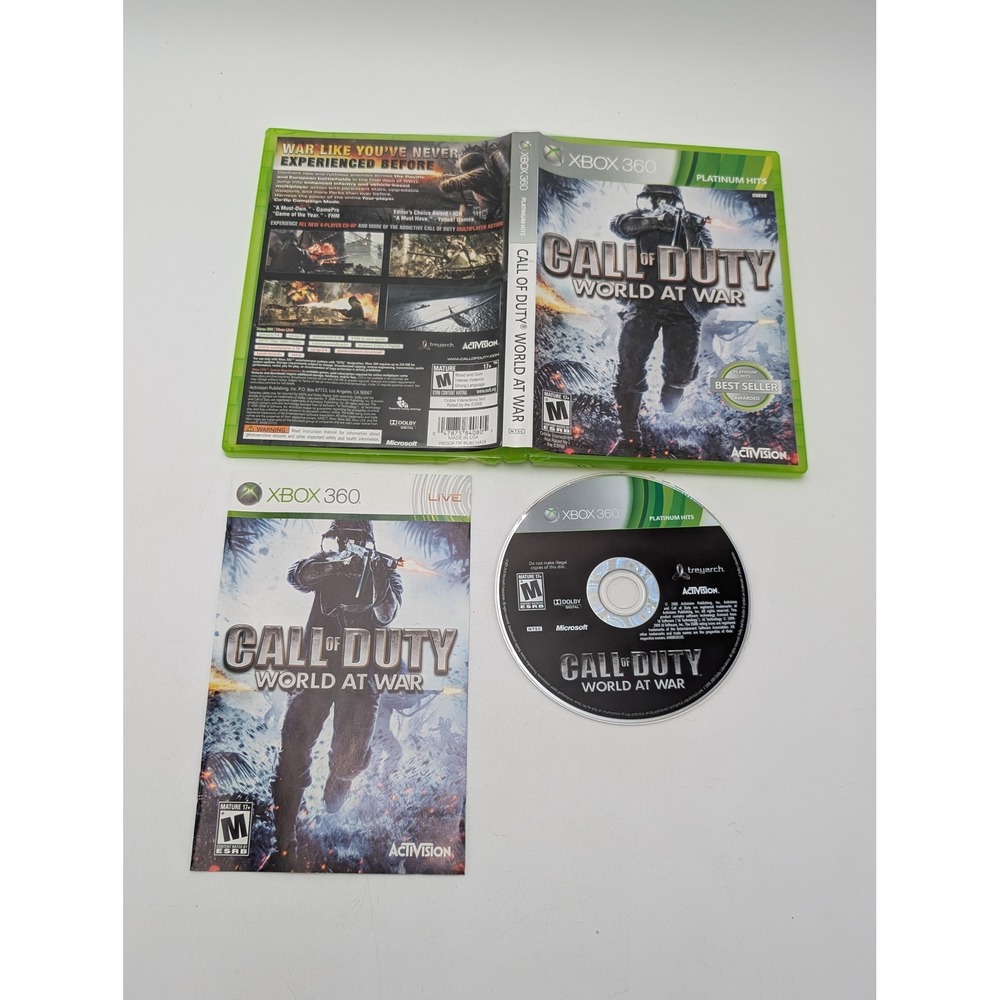 Call of Duty World At War Complete Xbox 360  FPS WWII Activision Video Game